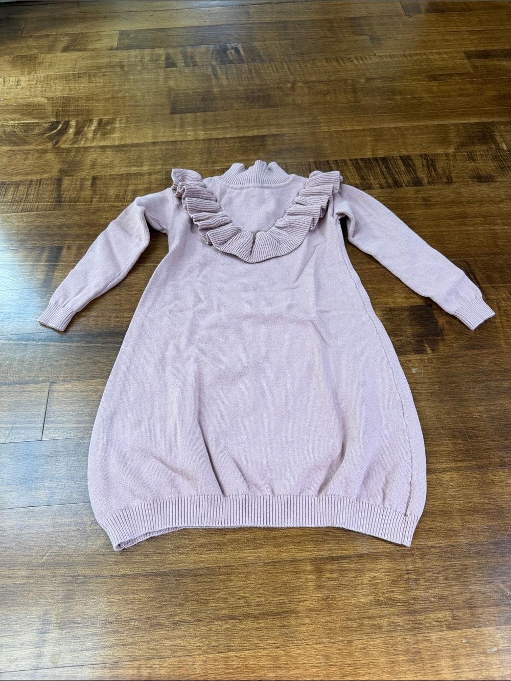 Maniere De Voir Pink Ruffle Knit Dress